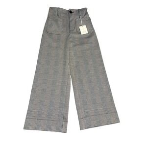 Lauren Conrad Wide Leg Pants Womens 0 Gray Plaid High Rise WL31X100RR2